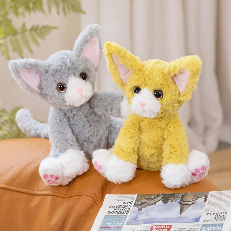 Fuzzy Colorful Kitty Cat Plushies Stuffed Animals - Plushie Depot