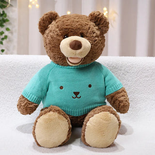 Smiley Face Sweater Teddy Bear green Plushie Depot