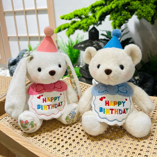 Happy Birthday Rabbit & Teddy Bear - Plushie Depot