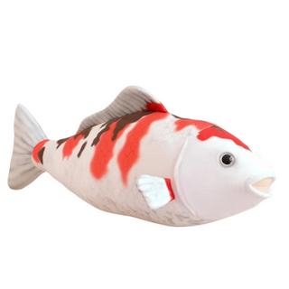 Giant White and Red Koi Fish Plush Toy Plushie Depot