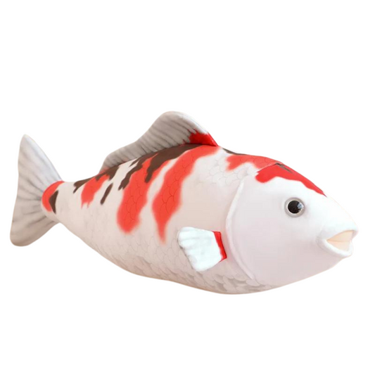 Giant White and Red Koi Fish Plush Toy Stuffed Animals - Plushie Depot