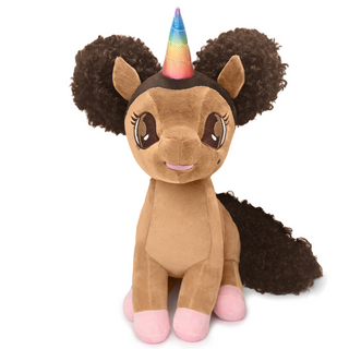 Alexis Unicorn Plush Toy with Afro Puffs - 15 inch | Plushie Depot