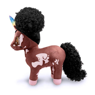 Tianca, Vitiligo Unicorn Plush Toy with Afro Puffs - 15 inch | Plushie Depot