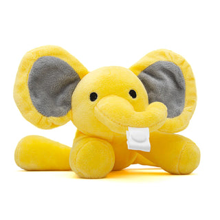 Yellow Baby Elephant Pacifier Holder – Elephant Stuffed Animal 7"