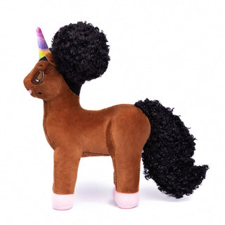 Zhuri Unicorn Plush Toy with Afro Puffs - 12 inch | Plushie Depot