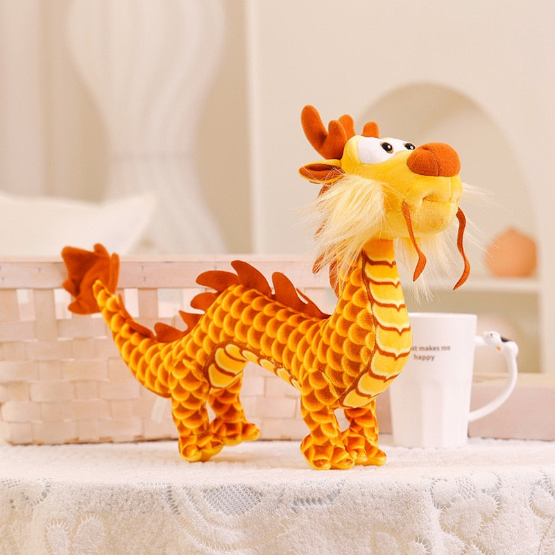 Soo The Chinese Dragon Plushie 15" Orange Stuffed Animals - Plushie Depot