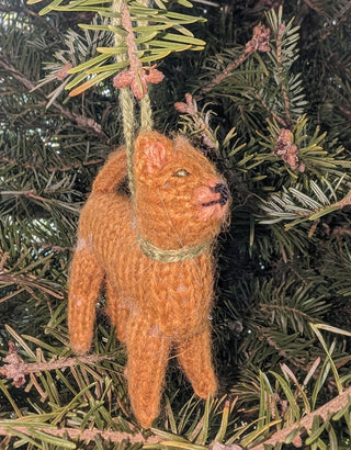 Abyssinian Cat Hand Knit Christmas Ornament Arcadia Home