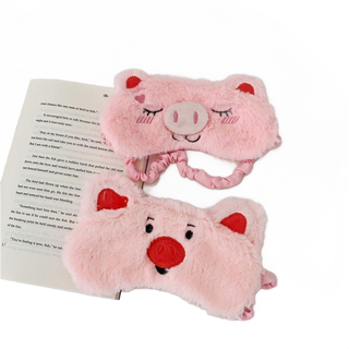Cute Pink Pig Plush Sleeping Mask Plushie Depot