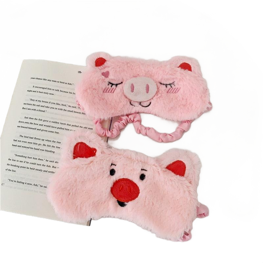 Cute Pink Pig Plush Sleeping Mask Sleep Masks - Plushie Depot