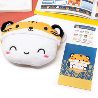 Wonton In A Million - Steamie with Tofu the Tiger Hat - Stuffed Plush - Plushie Depot