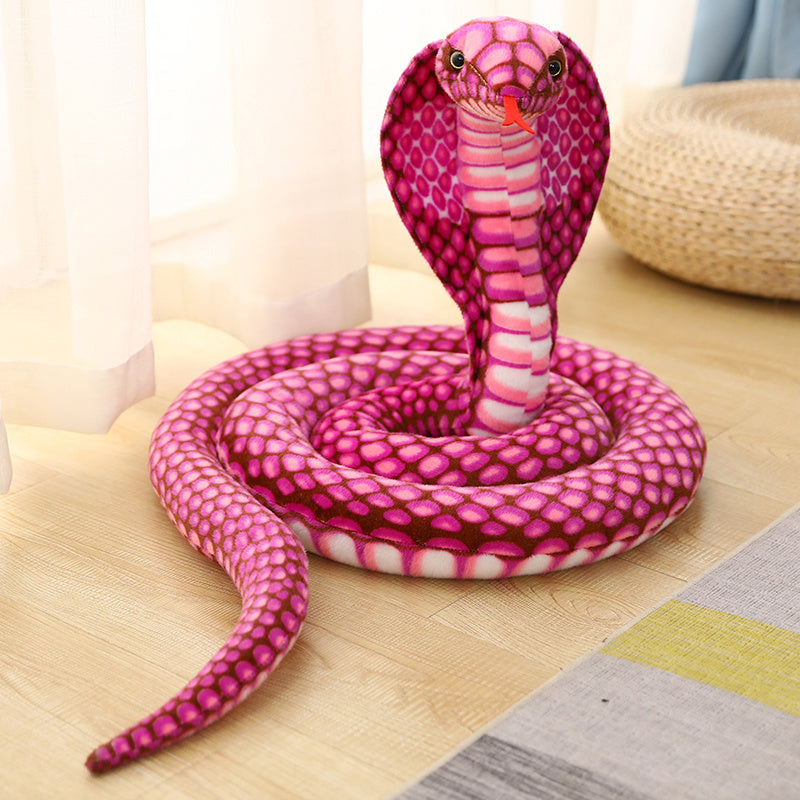 3M Simulation Cobra and Python Snake Plush Toys Dolls Pink Plushie Depot