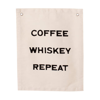 coffee whiskey repeat banner Plushie Depot
