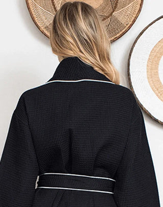 Knee-Length Waffle Robe for Women