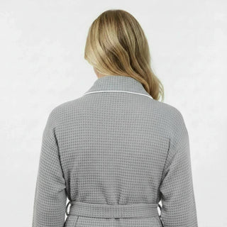Peignoir kimono gaufré longueur genou pour femme