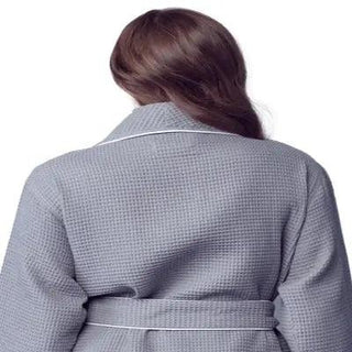 Women’s Waffle Piping Bathrobe – Lightweight Spa-Style Comfort