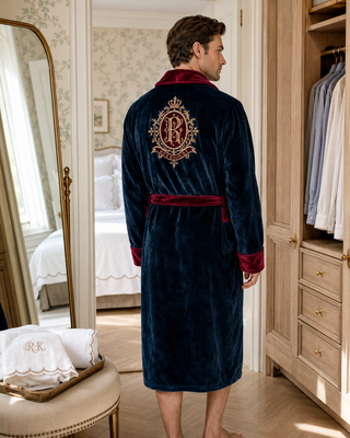 Peignoir polaire à col châle pour homme