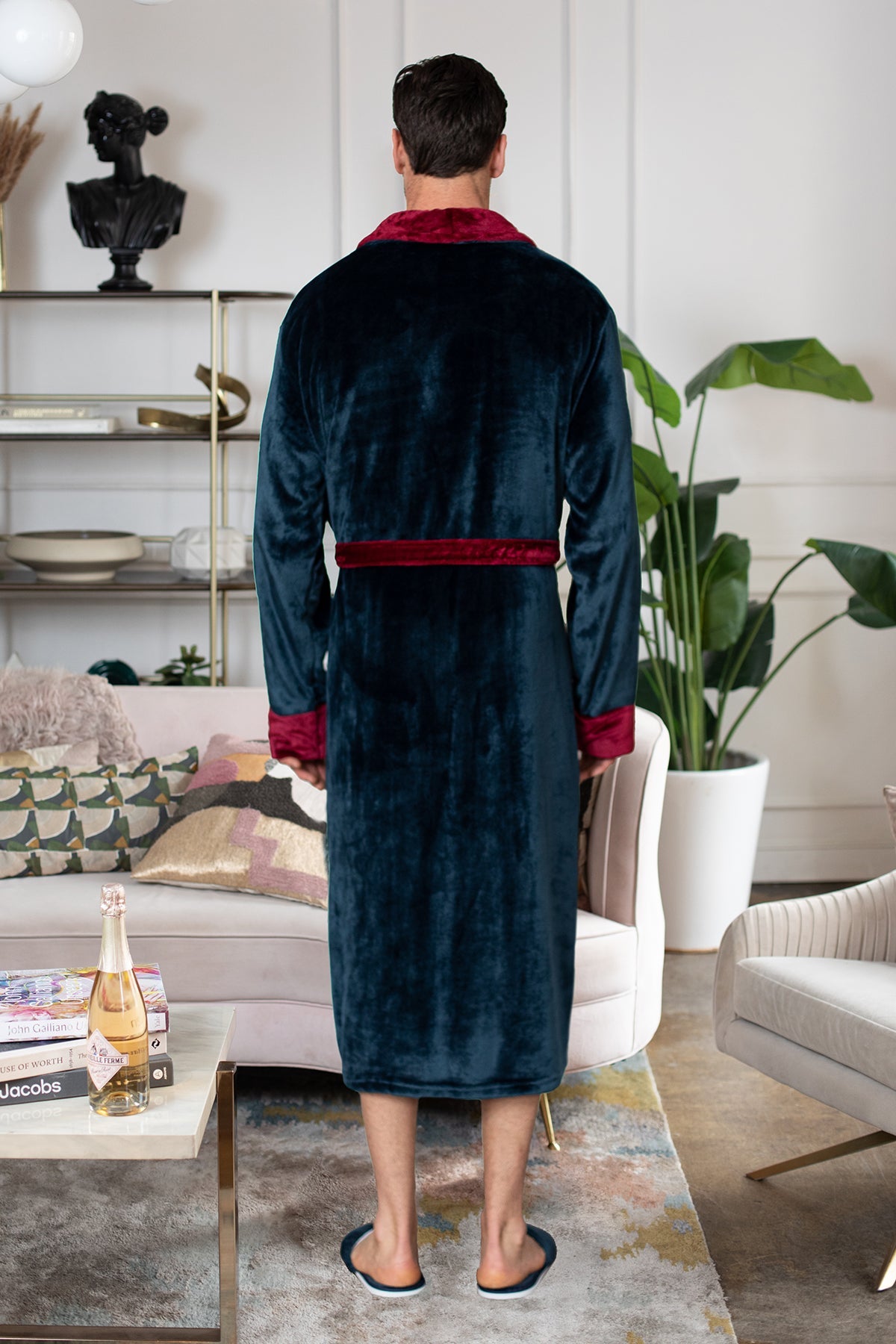Men's Shawl Collar Fleece Robe Robes - Plushie Depot
