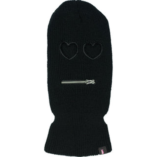 Heart Eyes Ski Mask Black