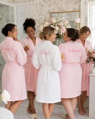 Peignoir kimono gaufré longueur genou pour femme