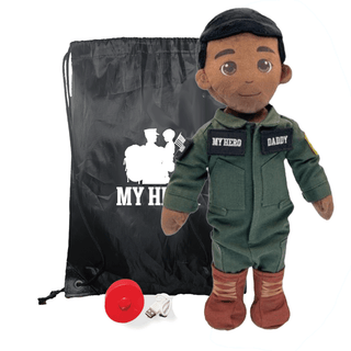 Pilot Daddy Doll | Military Doll in Flight Suit | Recordable Male Dark Black