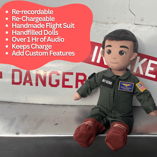 Pilot Daddy Doll | Military Doll in Flight Suit | Recordable