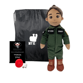 Pilot Daddy Doll | Military Doll in Flight Suit | Recordable Female Tan Brown