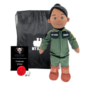 Pilot Daddy Doll | Military Doll in Flight Suit | Recordable Female Black