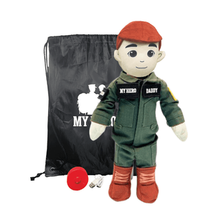 My Hero™ Flight Suit Pilot Daddy Doll | Recordable Plush Male Fair Red