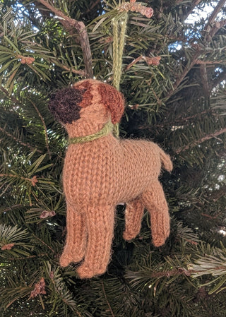 Bullmastiff Hand Knit Christmas Ornament