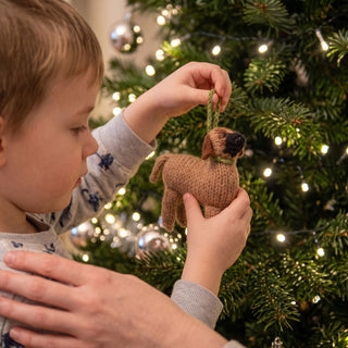 Bullmastiff Hand Knit Christmas Ornament