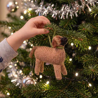 Bullmastiff Hand Knit Christmas Ornament