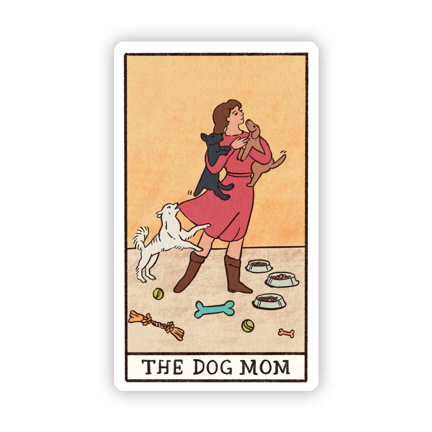 "The Dog Mom" Tarot Card Sticker Sticker - Plushie Depot
