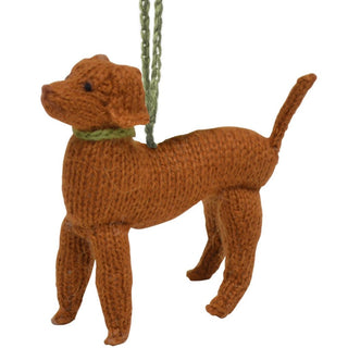 Hand Knit Alpaca Wool Christmas Ornament - Vizsla Dog Plushie Depot