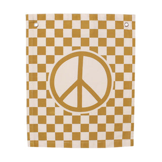 checkered peace sign banner Plushie Depot