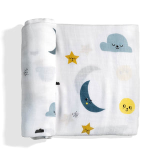Moon and stars bamboo swaddle - Plushie Depot
