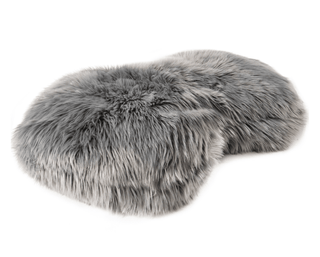 PupCloud™ Faux Fur Memory Foam Dog Bed - Curve Charcoal Grey Plushie Depot
