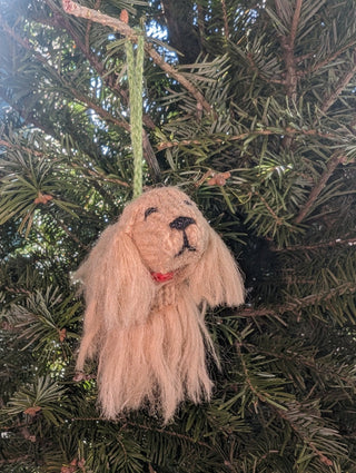 Cocker Spaniel Dog Hand Knit Christmas Ornament Arcadia Home