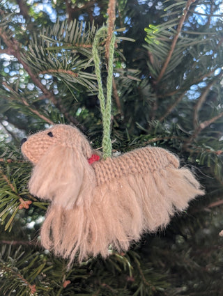 Cocker Spaniel Dog Hand Knit Christmas Ornament Arcadia Home