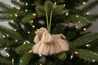 Cocker Spaniel Dog Hand Knit Christmas Ornament