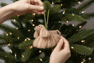Cocker Spaniel Dog Hand Knit Christmas Ornament
