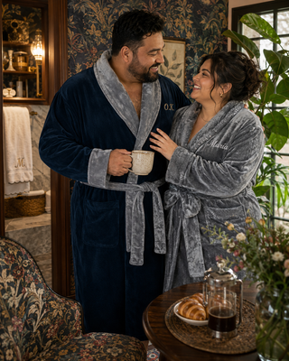 Peignoir polaire à col châle pour homme