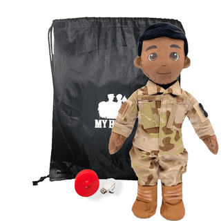 My Hero™ Daddy Doll Air Force | Custom Recordable Plush Male Dark Black