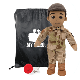 My Hero™ Daddy Doll Air Force | Custom Recordable Plush Male Tan Brown
