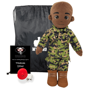 My Hero™ Daddy Doll Marine | Custom Recordable Plush Male Dark Bald