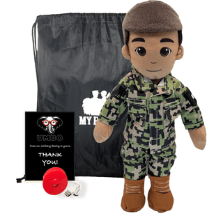My Hero™ Daddy Doll Navy Sailor | Custom Recordable Plush Male Tan Brown