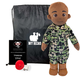 My Hero™ Daddy Doll Navy Sailor | Custom Recordable Plush Male Dark Bald
