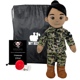 My Hero™ Daddy Doll Navy Sailor | Custom Recordable Plush Female Tan Black
