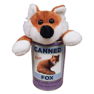 Canned Gifts - Canned Fox | Stuffed Animal Plush w/Funny Jokes | Gift Plushie Depot