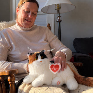 Breathing Calico Percy 2.0- Heartbeat Pur,Voice Robonic Cat