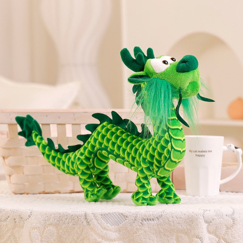 Soo The Chinese Dragon Plushie 15" Green Stuffed Animals Plushie Depot